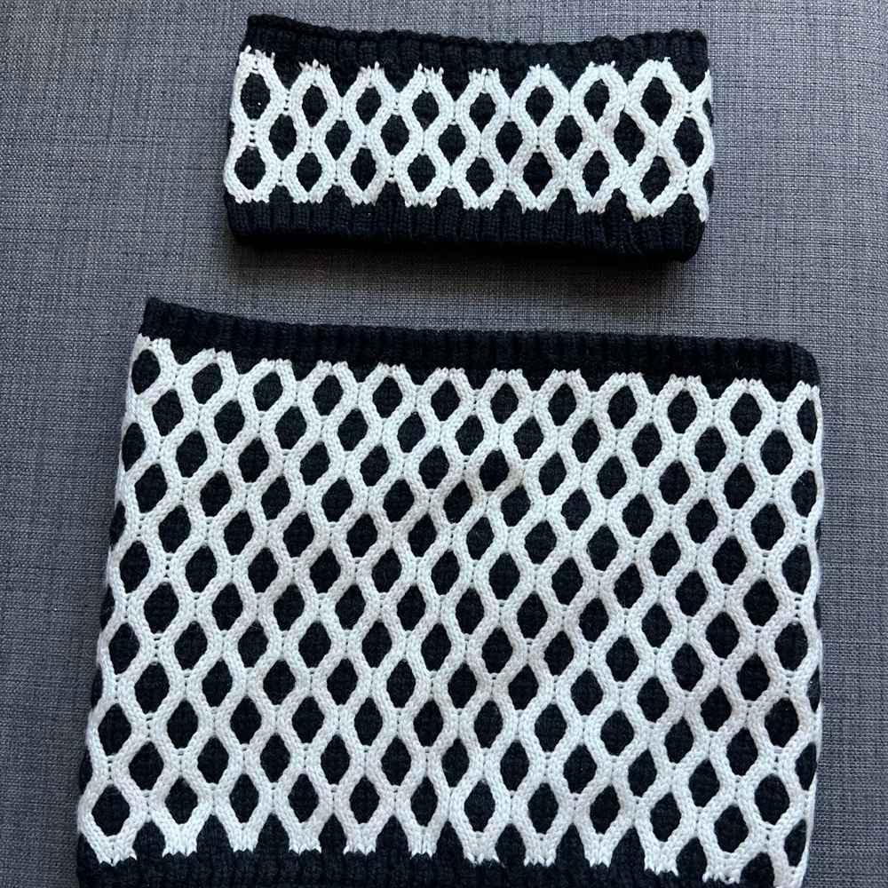 Echo Monochrome Knit Headband and Scarf Set